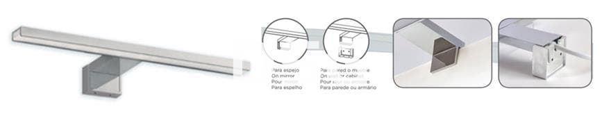 Aplique DSG10 Cromo 30cm - Imagen 1