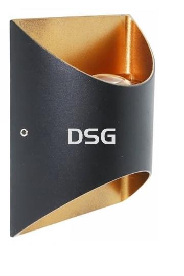 Aplique Pared LED NEGRO/DORADO 6W - Imagen 1