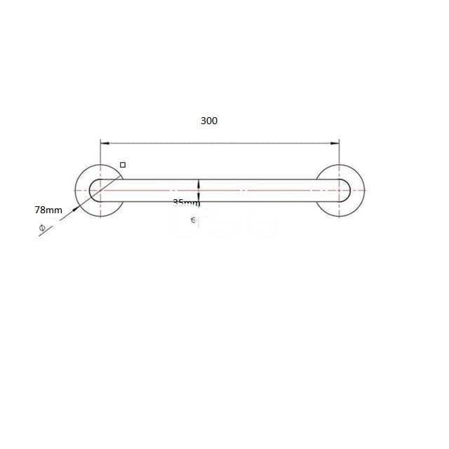 Asa Recta Inox 30cm Blanca - Imagen 2