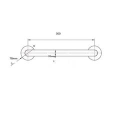 Asa Recta Inox 30cm Cromada - Imagen 2