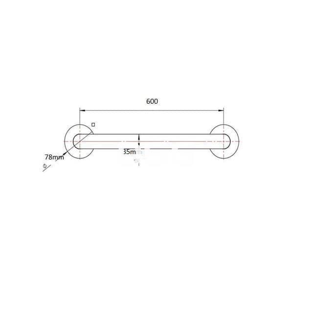 Asa Recta Inox 60cm Blanca - Imagen 2