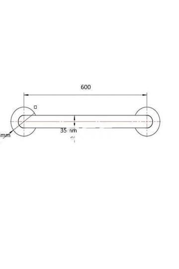 Asa Recta Inox 60cm Blanca - Imagen 2