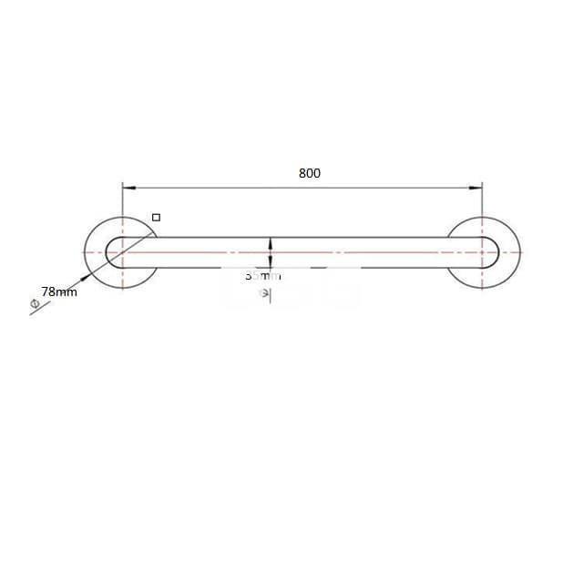 Asa recta Inox 80cm Blanca - Imagen 2