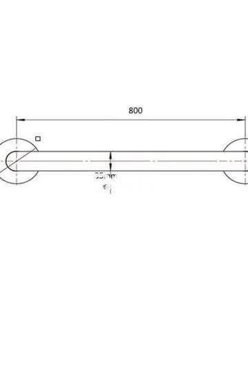 Asa recta Inox 80cm Cromada - Imagen 2