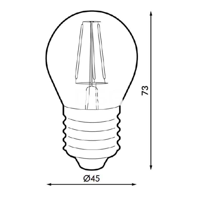 Bombilla LED FILAMENTO E27 G45 4W - Imagen 2