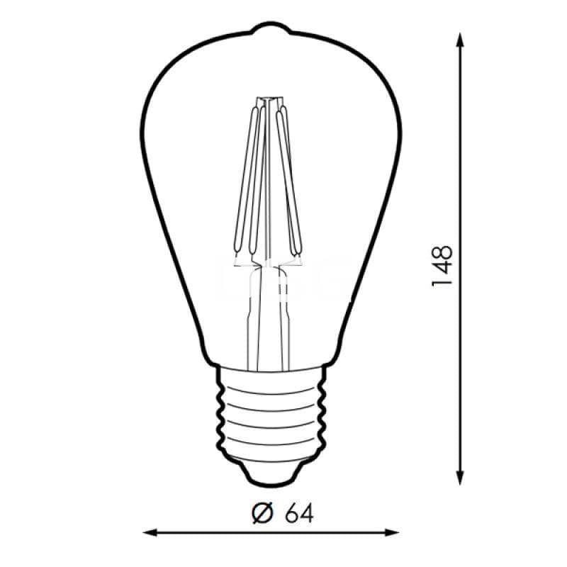 Bombilla LED FILAMENTO E27 ST64 6W - Imagen 2