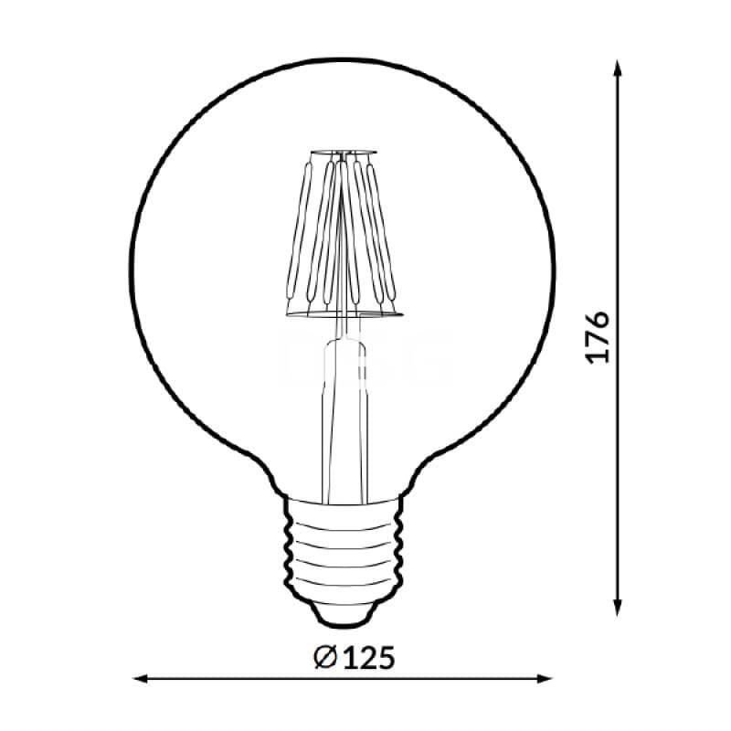 Bombilla LED FILAMENTO G125 6W - Imagen 2