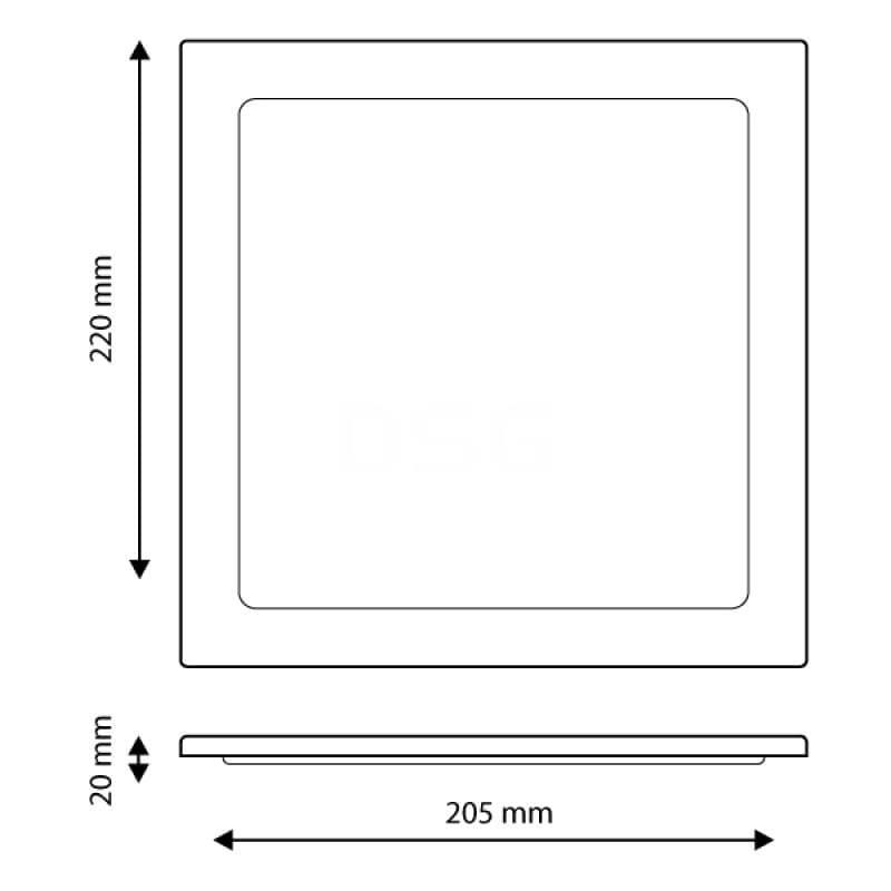 Downlight cuadrado Níquel 18W - Imagen 1