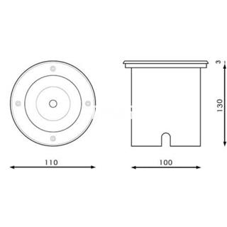 Foco Empotrable Para Suelo Circular - Imagen 2