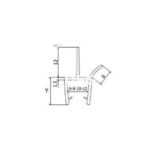 Goma Junta Ala Central y Lateral 1m 8mm - Imagen 2