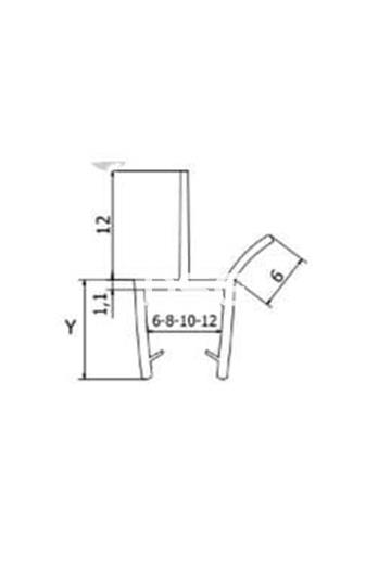 Goma Junta Ala Central y Lateral 1m 8mm - Imagen 2