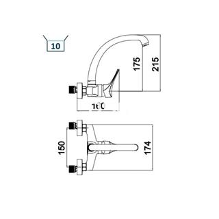 Monomando Cocina Cisne Pared - Imagen 2