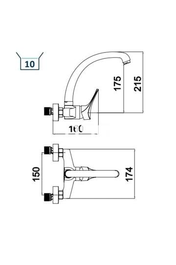 Monomando Cocina Cisne Pared - Imagen 2