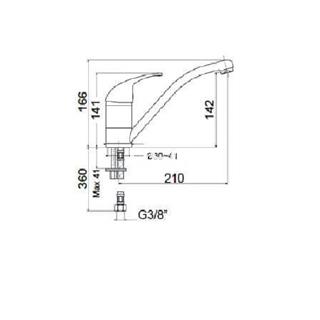 Monomando Cocina Eco Cromo - Imagen 2