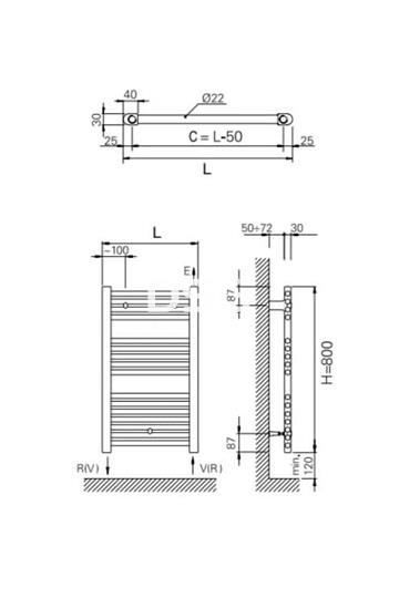 RADIADOR ELECTRICO ZETA T NEGRO 800X500 - Imagen 2