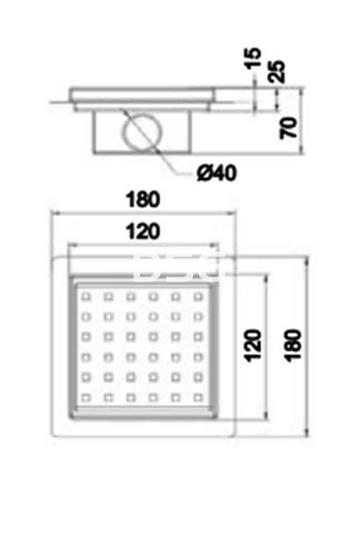 Sumidero Cuadrado 120x120mm - Imagen 2